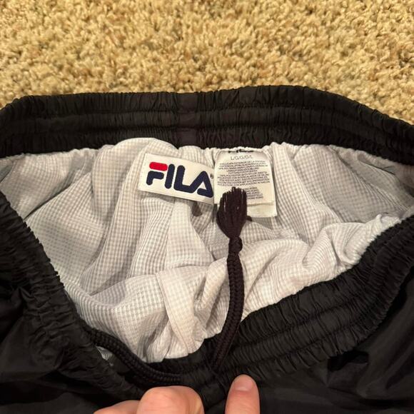 Y2K Fila Windbreaker Track Activewear Pants Mesh Lined Ankle Zip Sz.L - Picture 2 of 8